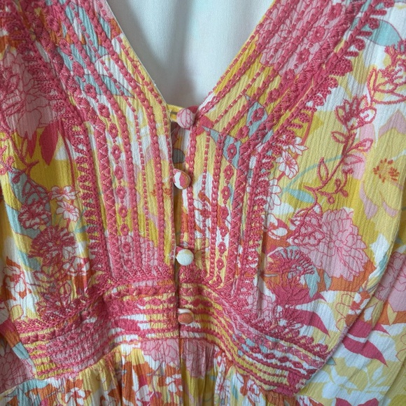 Torrid Peach Floral Gauze Hi-Lo Dress Size 3X (22-24) - Picture 5 of 13